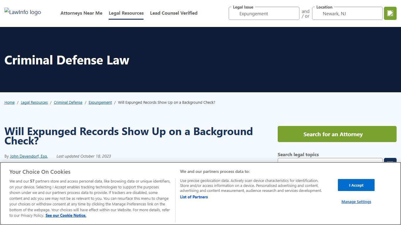 Expungement and Background Checks LawInfo